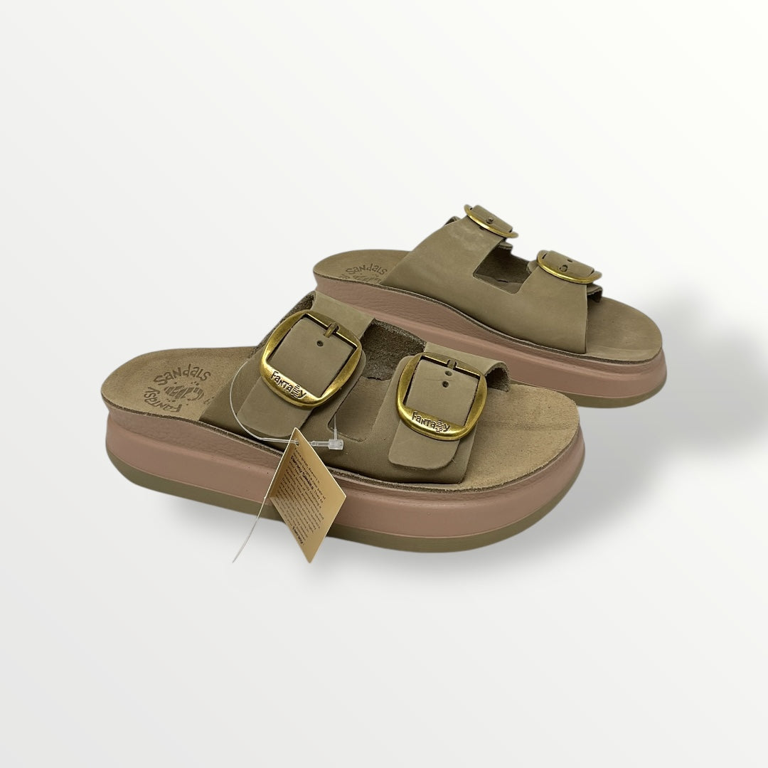 Sandalo fantasy SANDALS nabuk verde zeppa 4cm s1100 Zefi