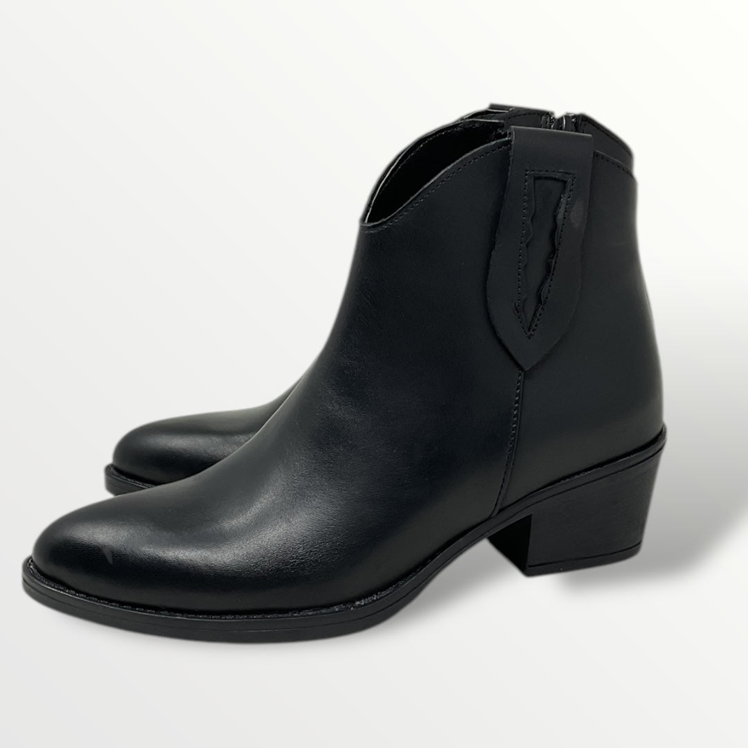 Texano in pelle nero