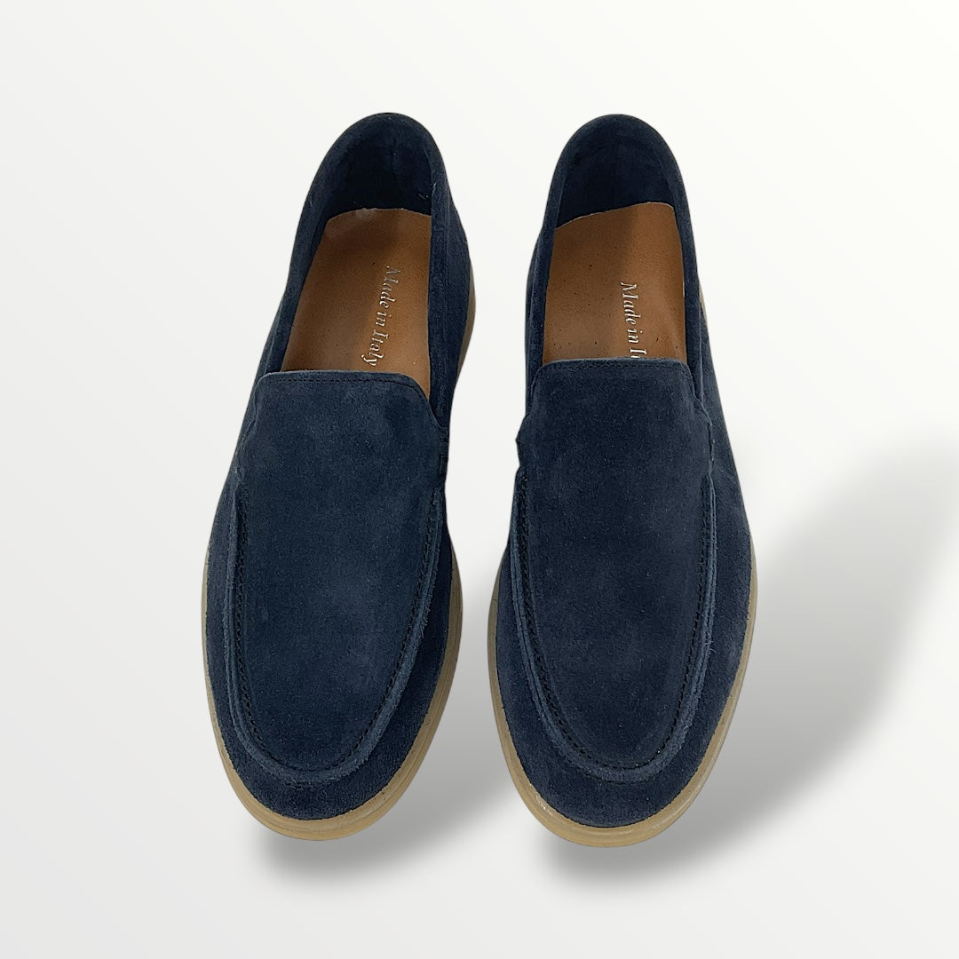 Mocassino modello loro in camoscio blu PPblu
