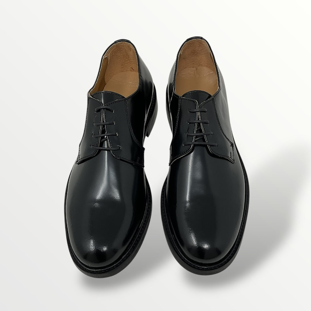 Derby pelle abrasivato lucido nero LP5800