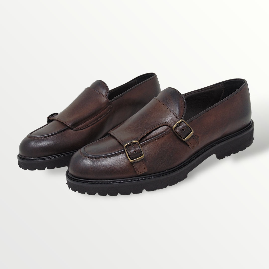 Monkstrap pelle legno