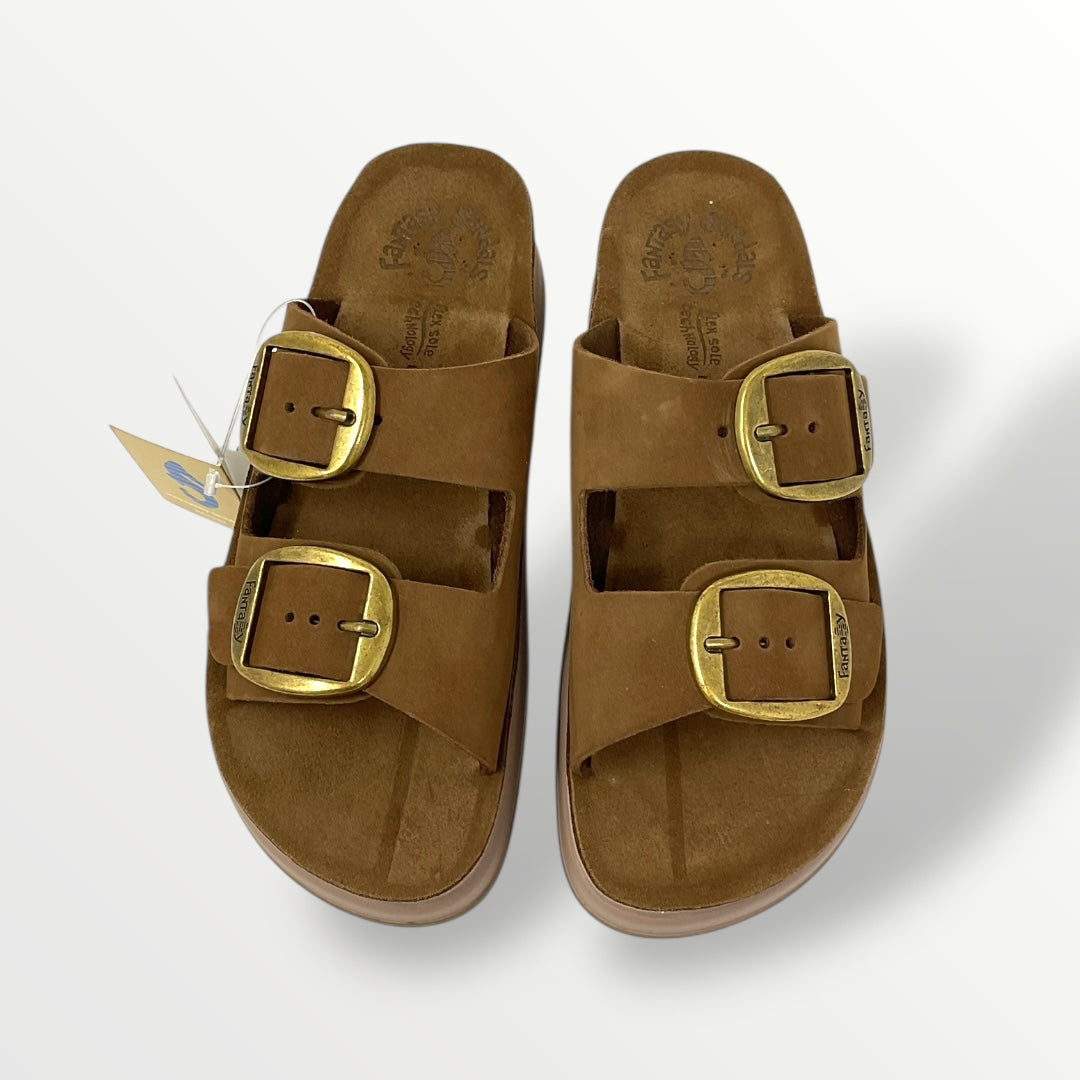 Sandalo FANTASY SANDALS in nabuk cuoio zeppa 4cm s1100 zefi