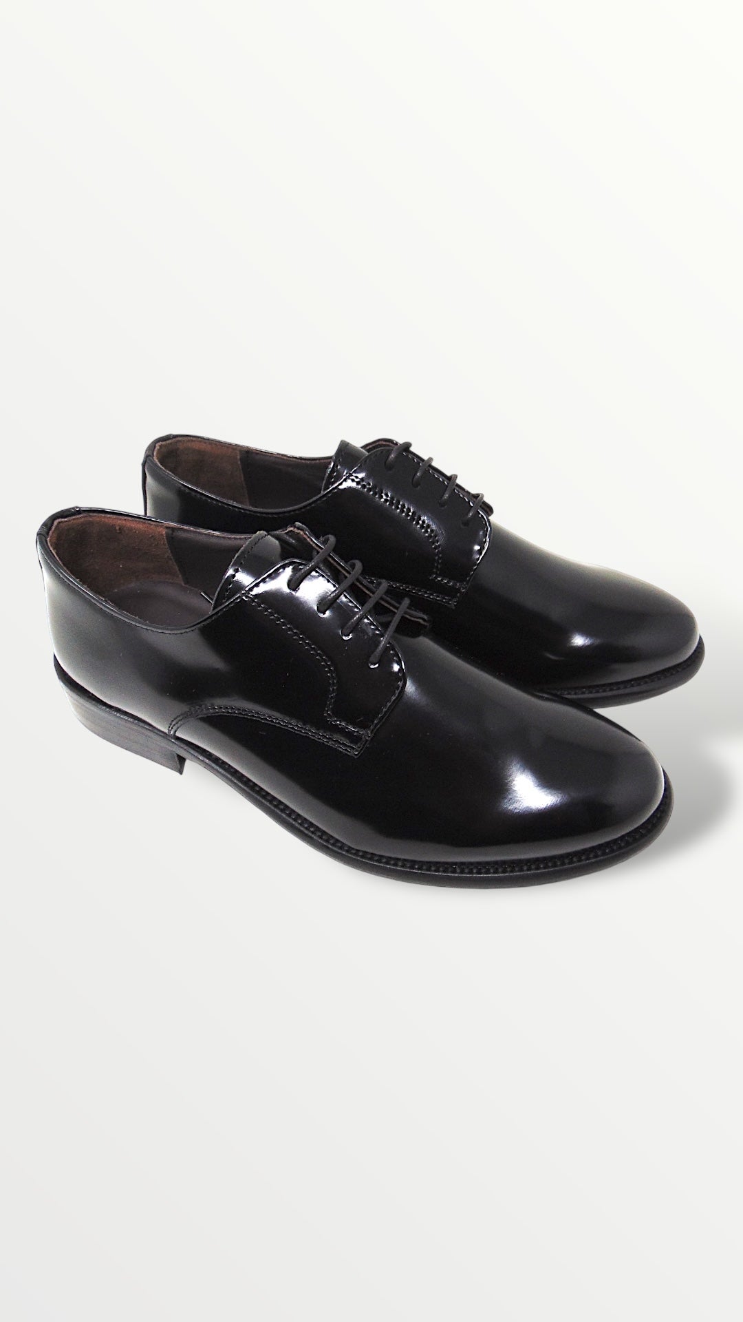 Scarpa derby liscia spazzolata nero