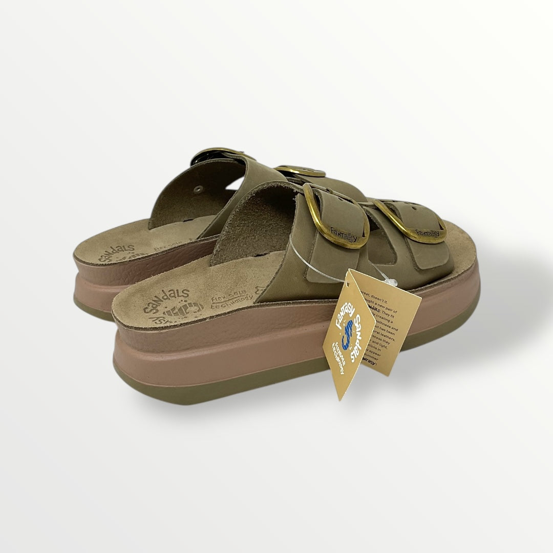 Sandalo fantasy SANDALS nabuk verde zeppa 4cm s1100 Zefi