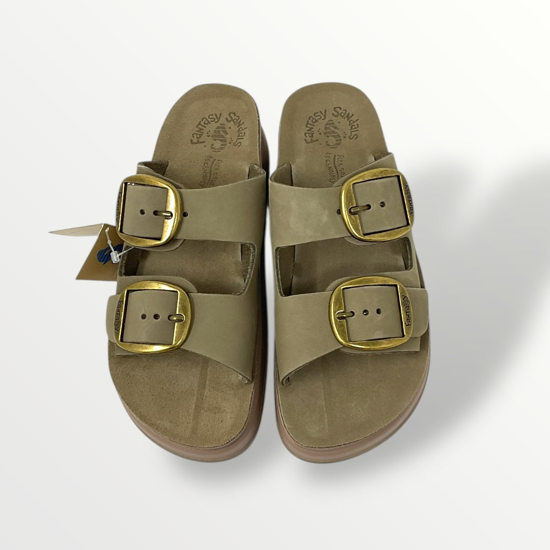 Sandalo fantasy SANDALS nabuk verde zeppa 4cm s1100 Zefi
