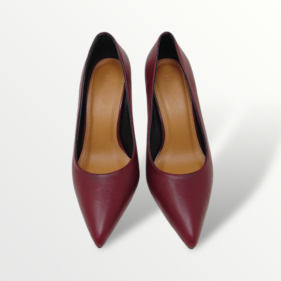 Decolletè pelle bordeaux