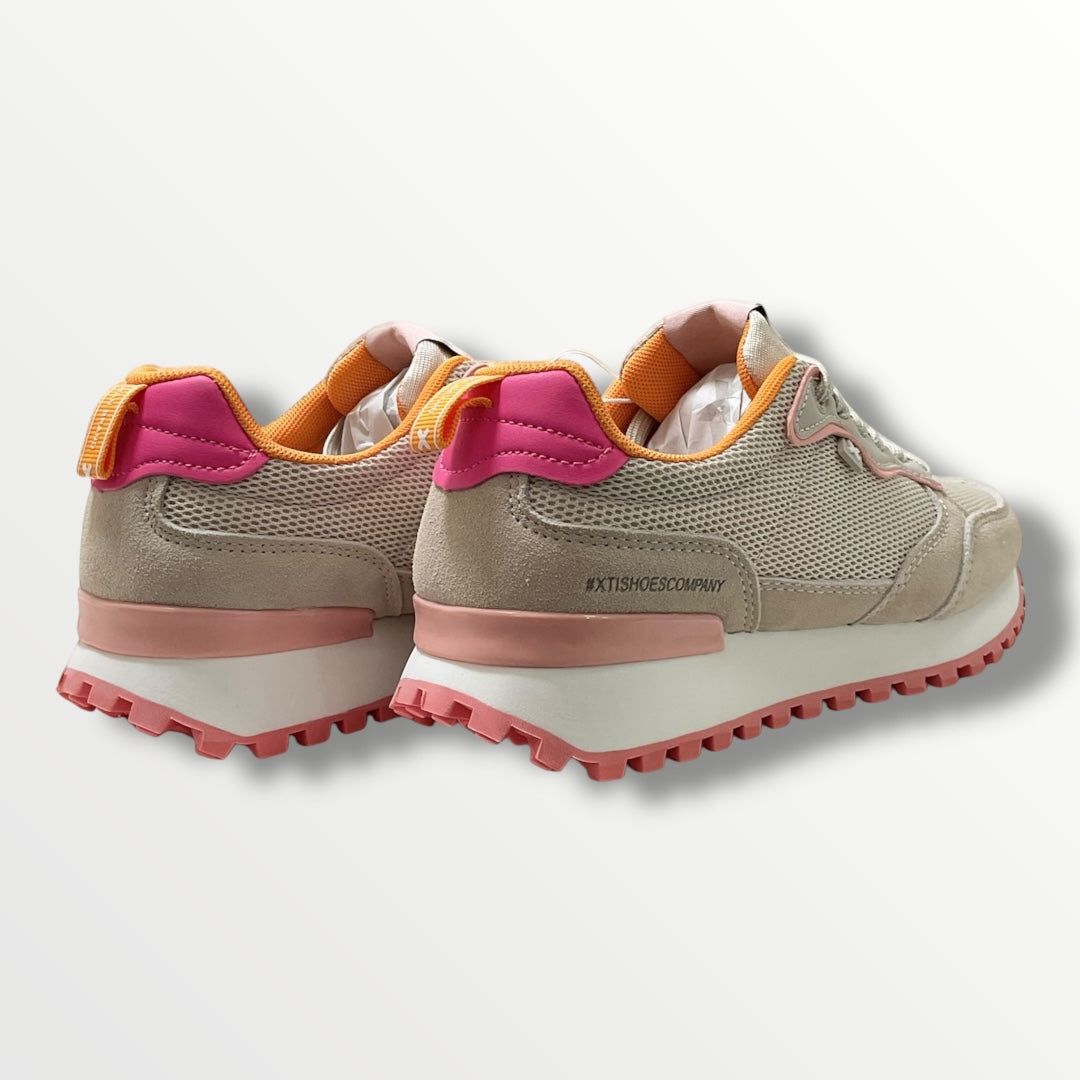 Sneakers donna xty shoes 143613 beige e Fuxia