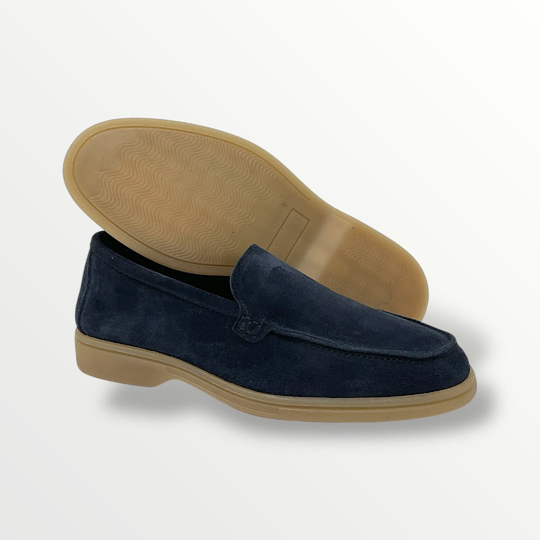 Mocassino modello loro in camoscio blu PPblu