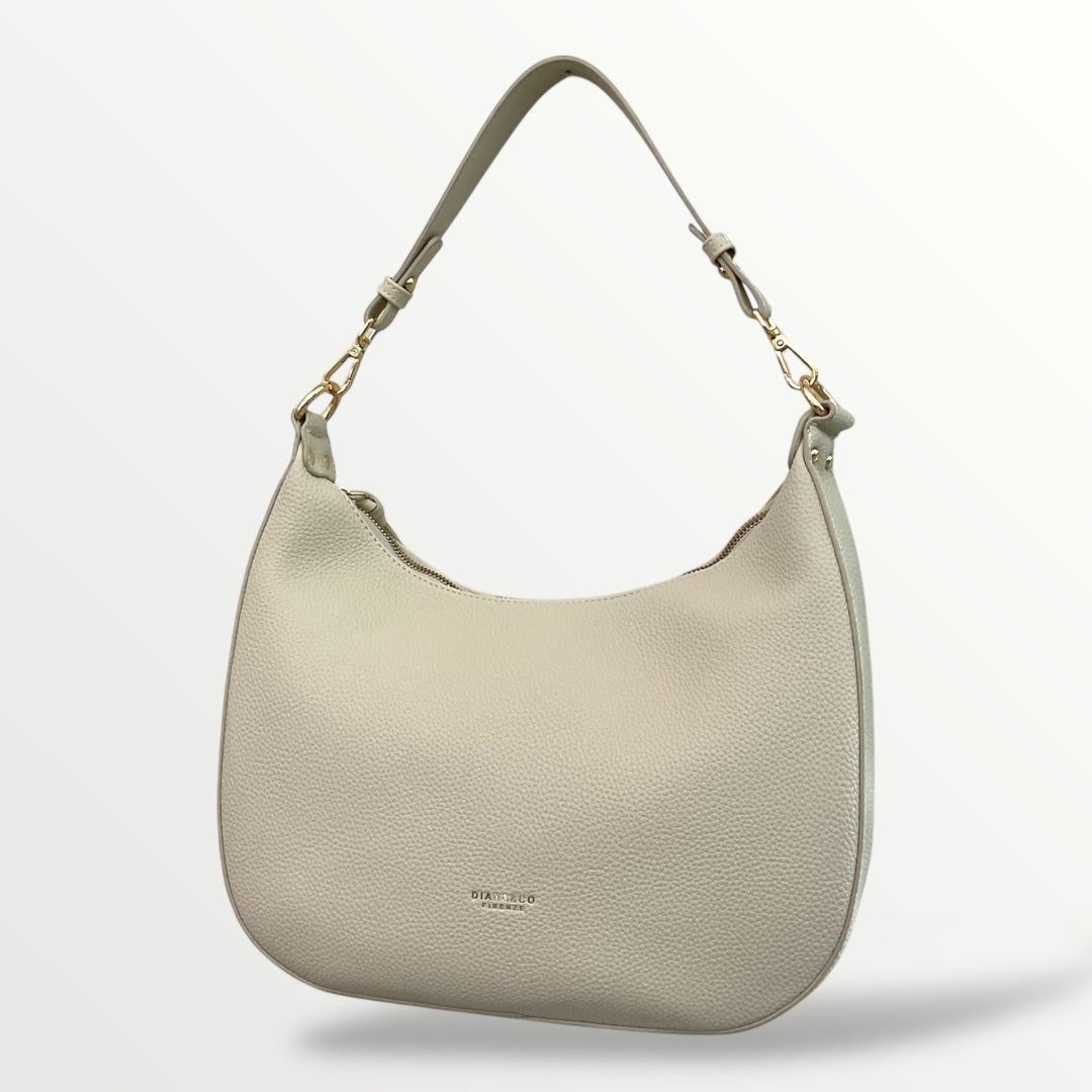 Borsa ovale donna burro con tracolla interna 126 burro