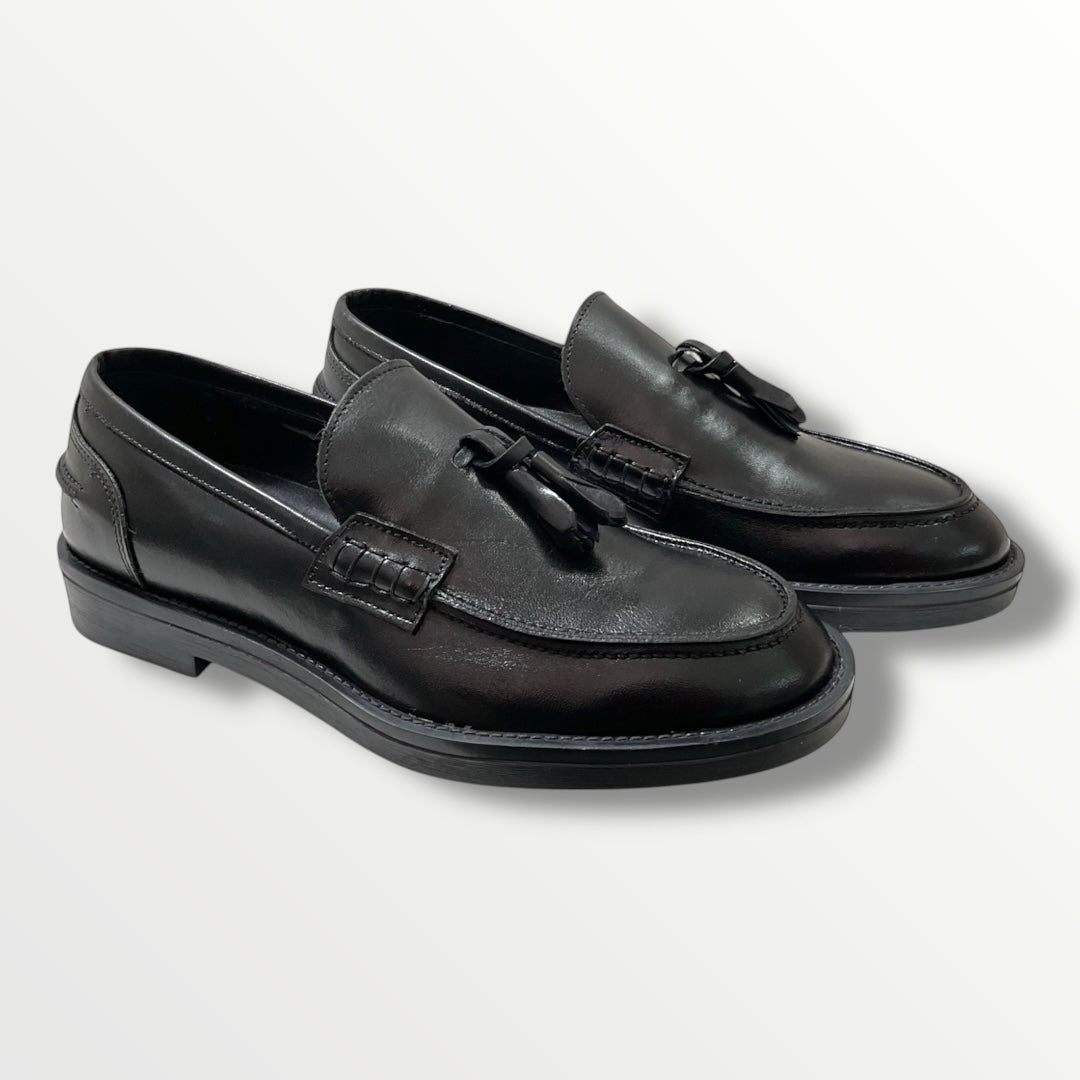 Mocassino pelle di vitello nero BB pelle nero
