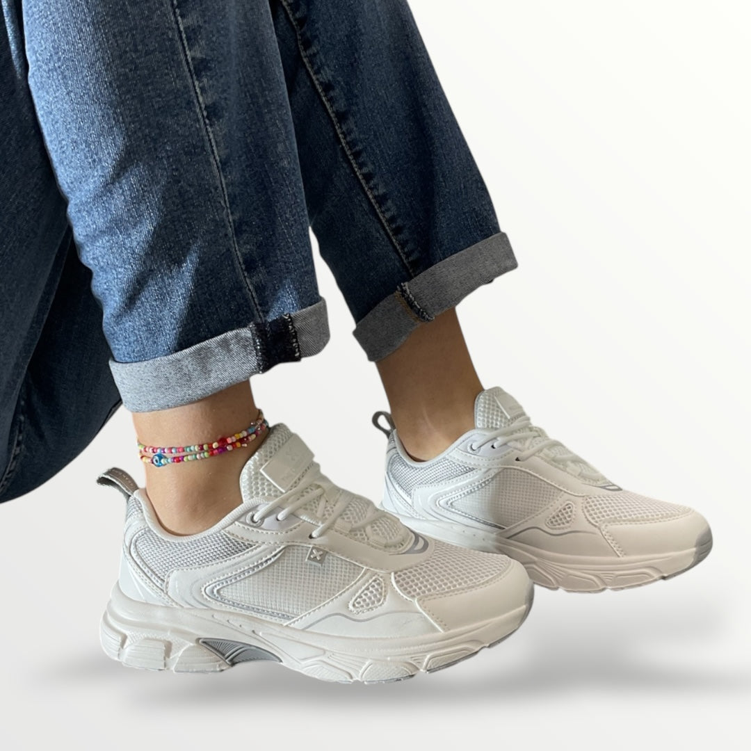 Sneakers donna xty bianca e grigia 143621 bianco
