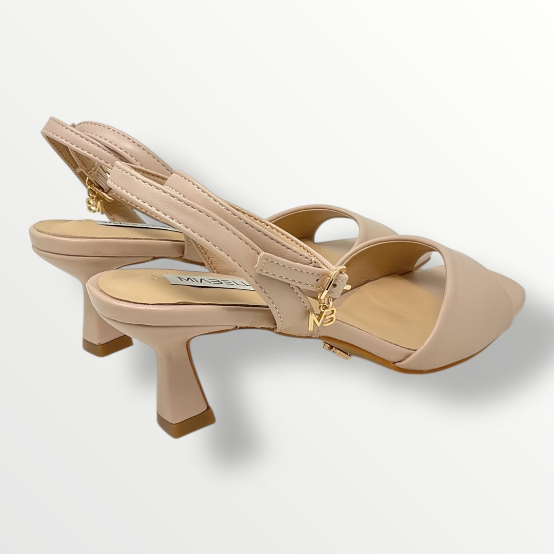 Sandalo cipria tacco 5cm con cinturino MIABELLE MB166 nude