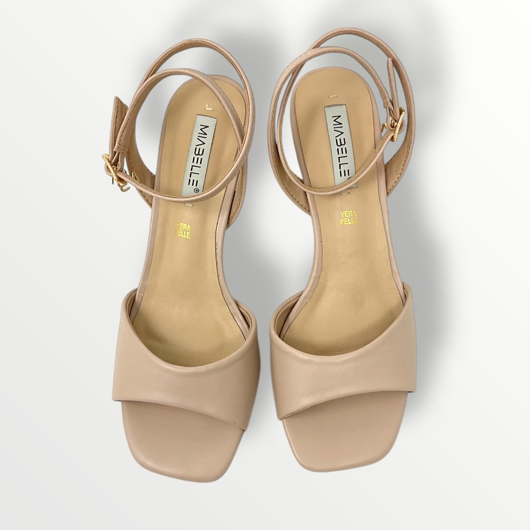 Sandalo cipria tacco 5cm con cinturino MIABELLE MB166 nude