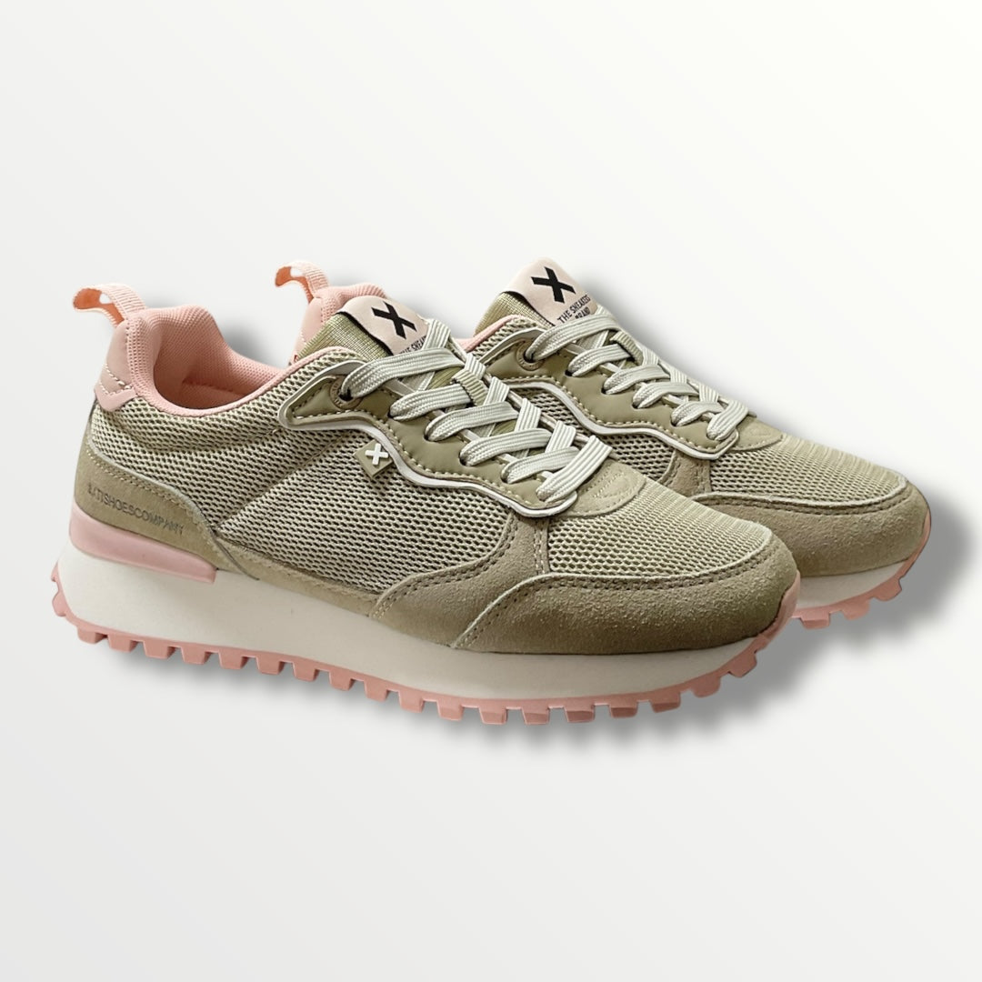 Sneakers donna xty 143613 beige e rosa