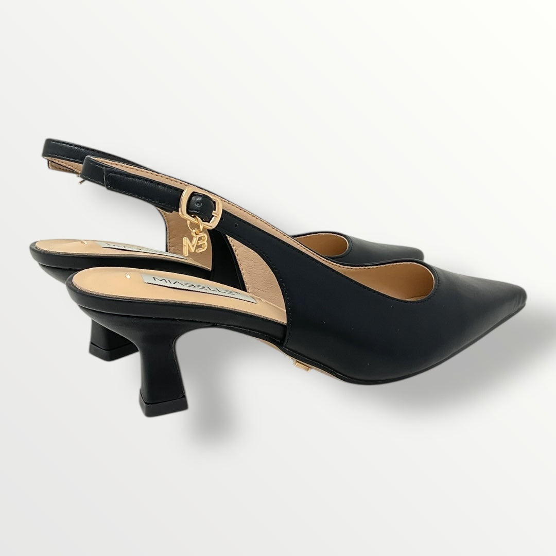 Chanel in pelle nero tacco 5cm di MIABELLE MB36 nero