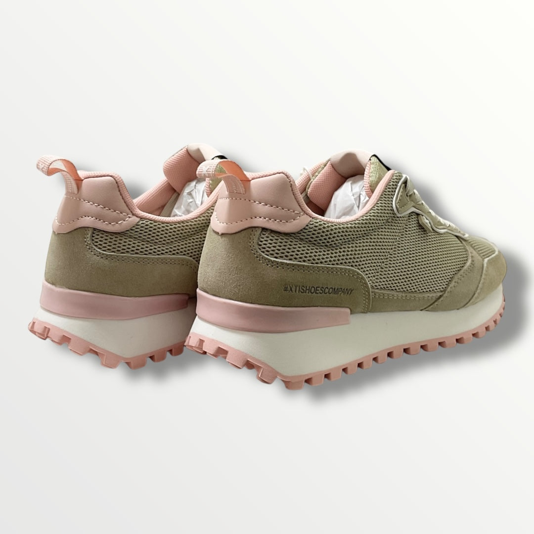 Sneakers donna xty 143613 beige e rosa