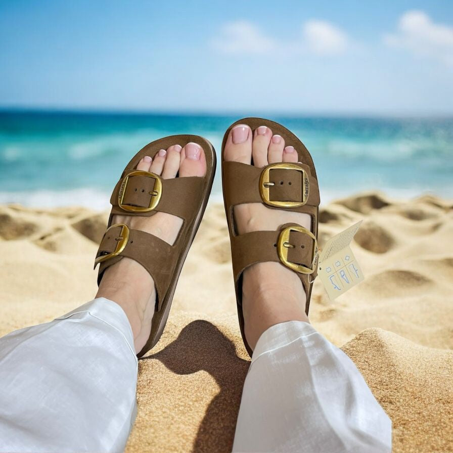 Sandalo FANTASY SANDALS in nabuk cuoio zeppa 4cm s1100 zefi