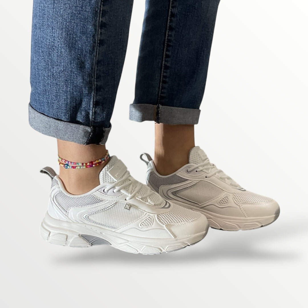 Sneakers donna xty bianca e grigia 143621 bianco