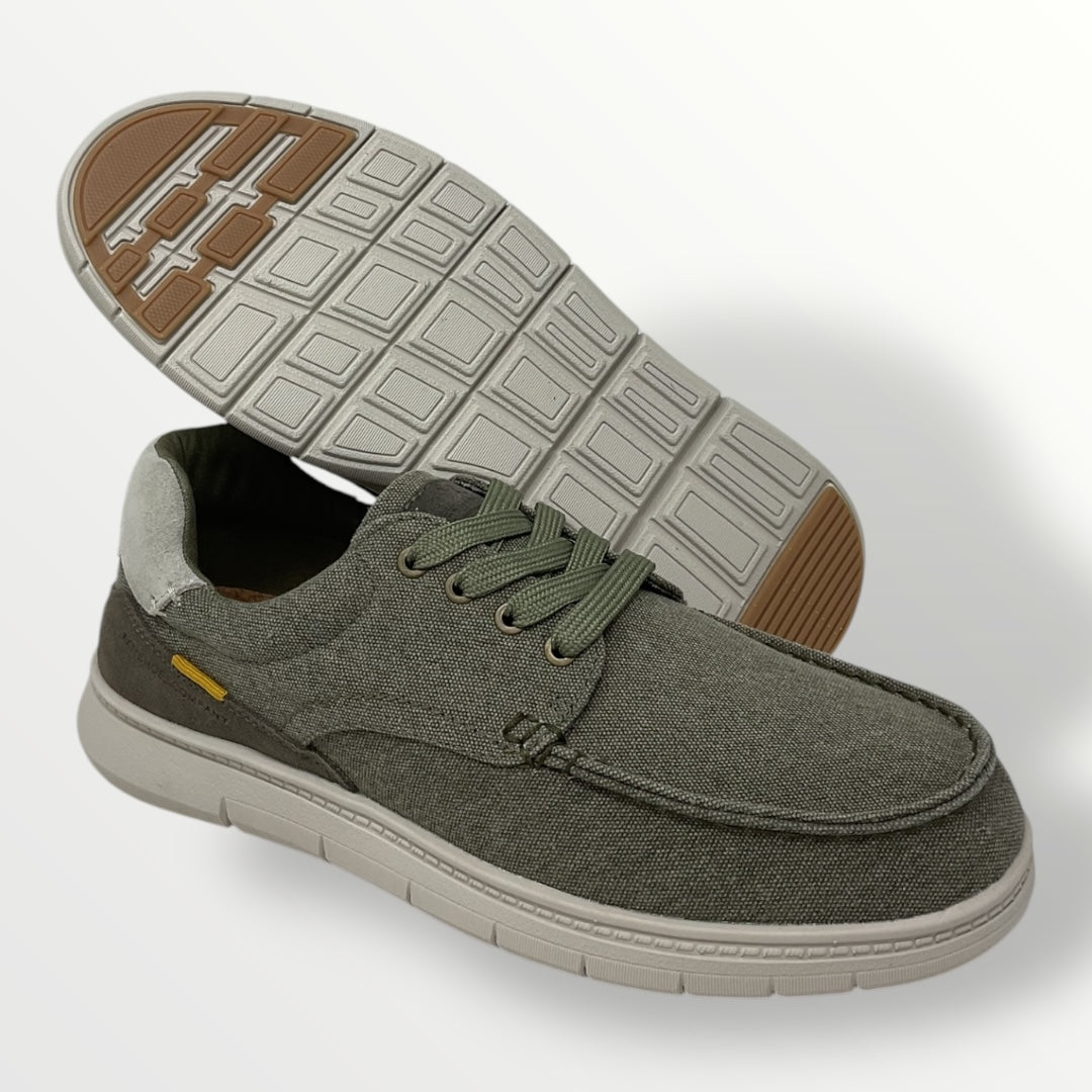 Mocassino in tela verde bosco di xty shoes 144093 verde