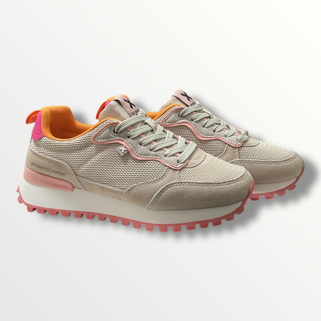 Sneakers donna xty shoes 143613 beige e Fuxia