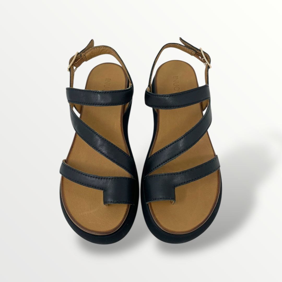 Sandalo INUOVO pelle nero A96003