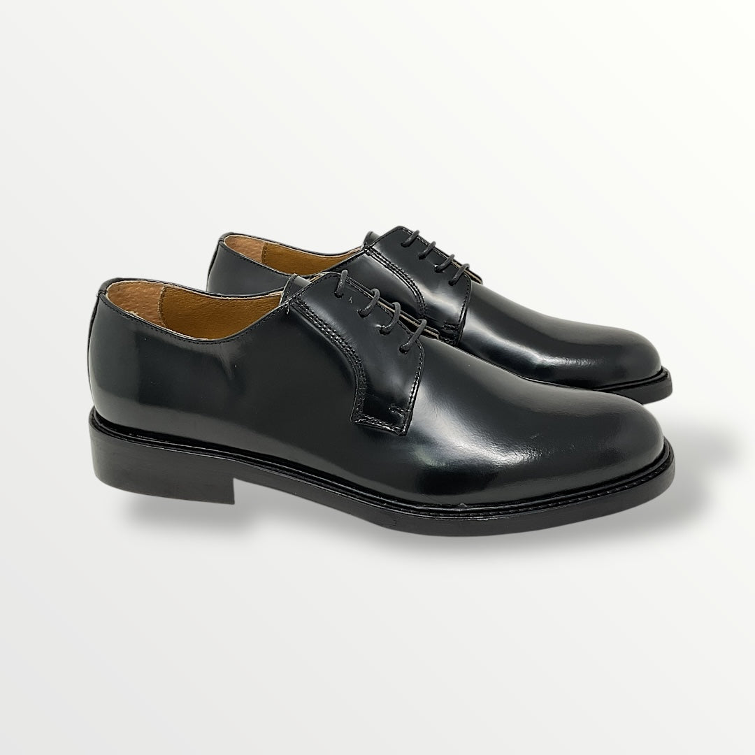 Derby pelle abrasivato lucido nero LP5800