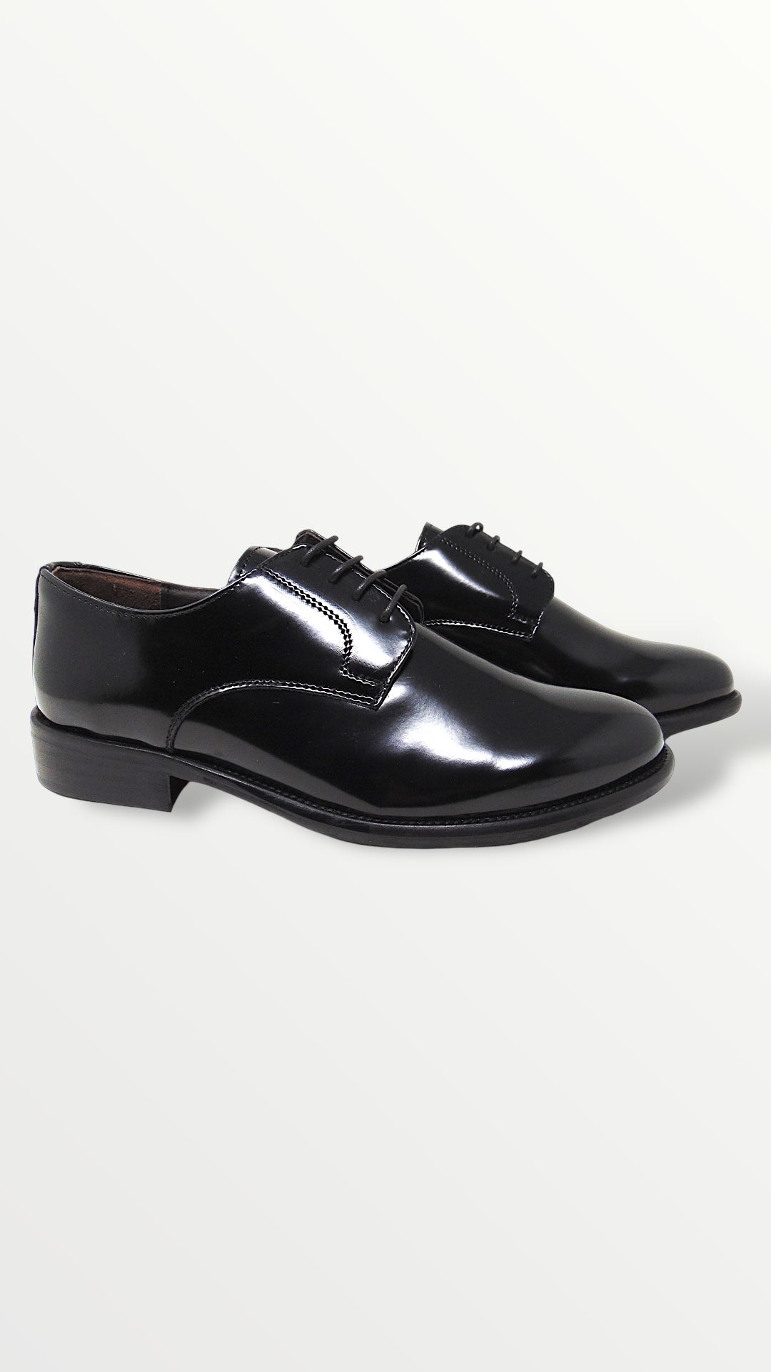 Scarpa derby liscia spazzolata nero