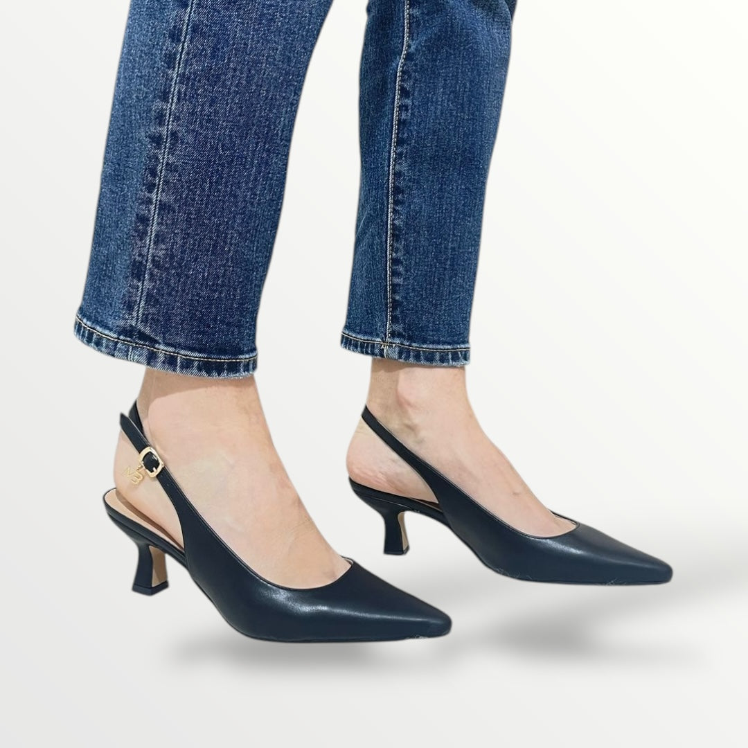 Chanel in pelle nero tacco 5cm di MIABELLE MB36 nero
