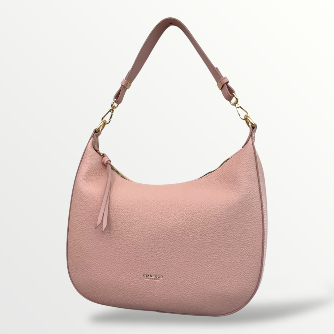 Borsa ovale donna rosa intenso con tracolla 126 rosa
