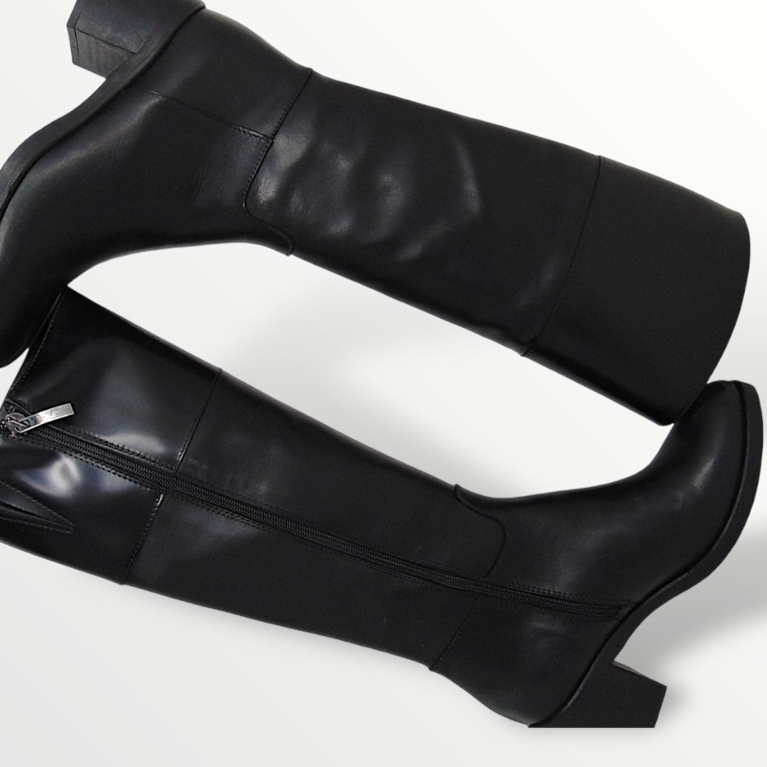 Stivale pelle nero Gianni Crasto