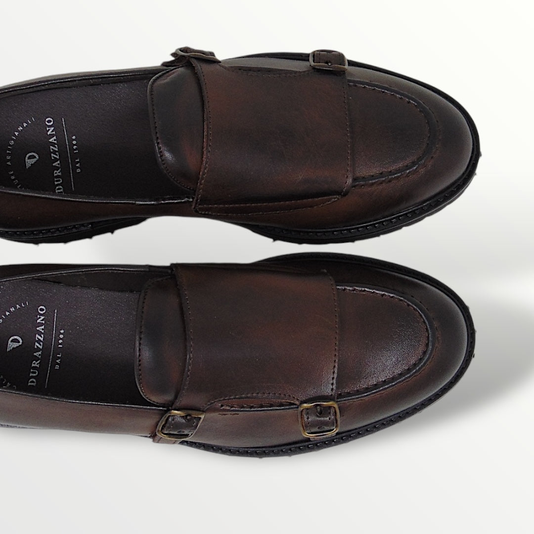 Monkstrap pelle legno