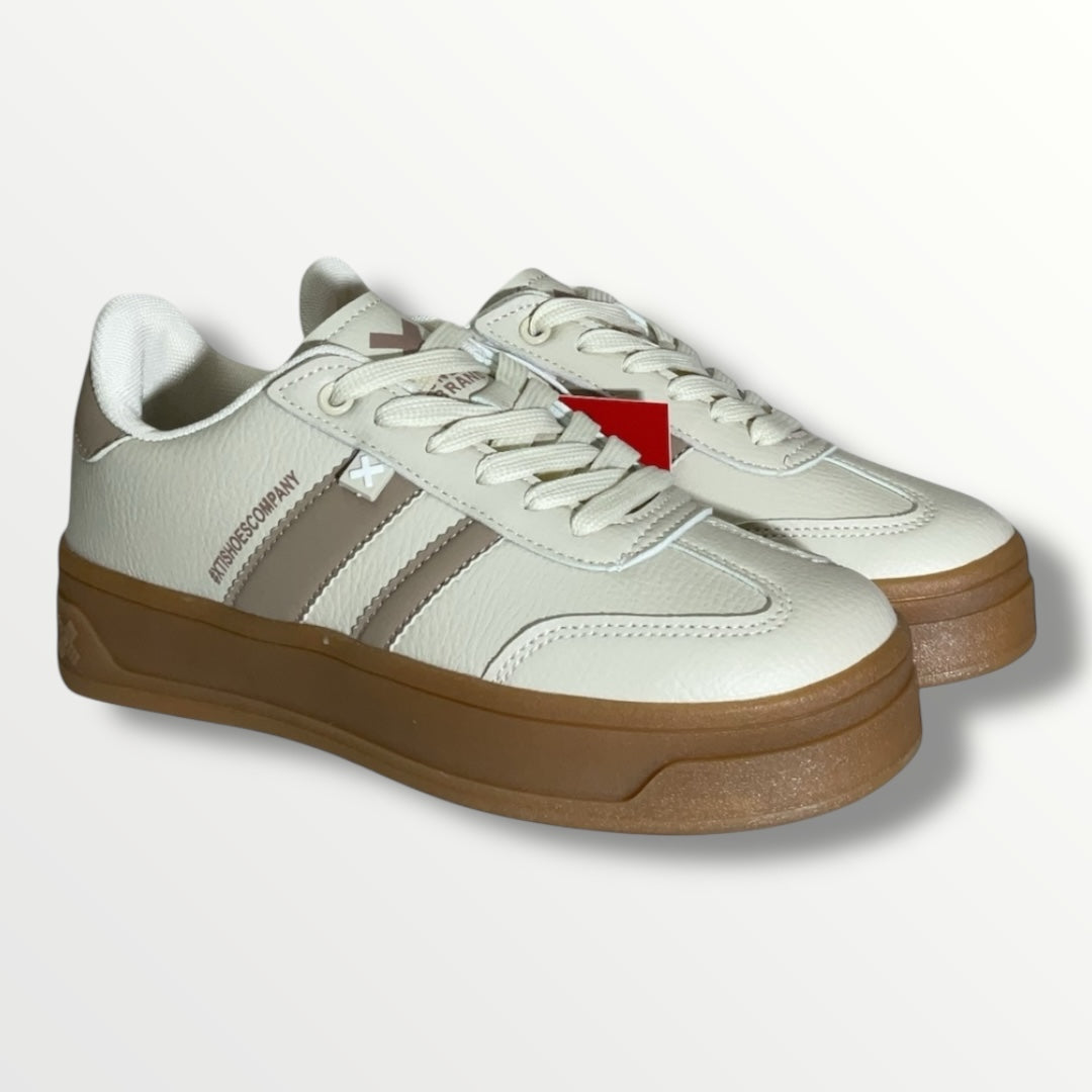 Sneakers donna in pelle beige xty shoes 143645 beige