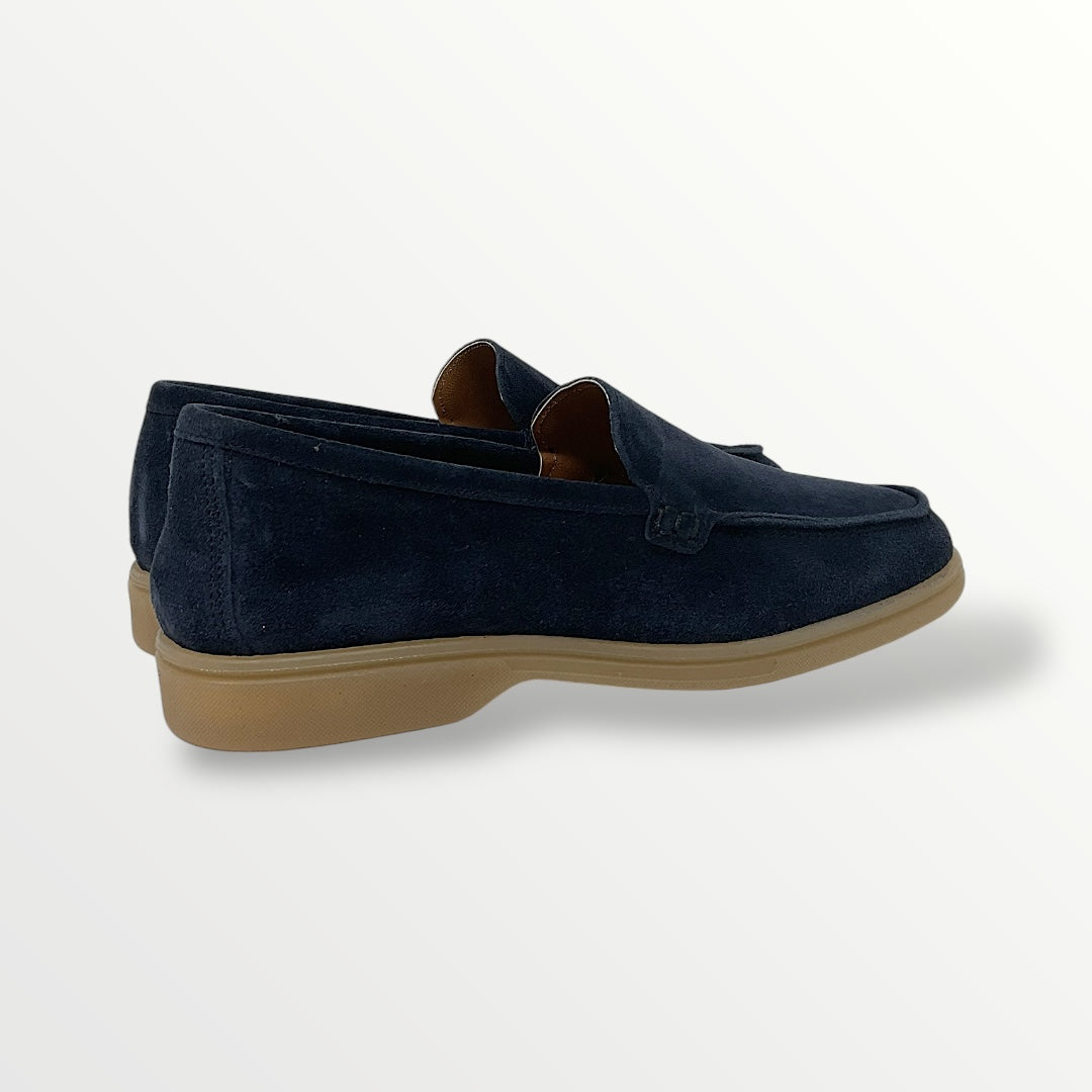 Mocassino modello loro in camoscio blu PPblu