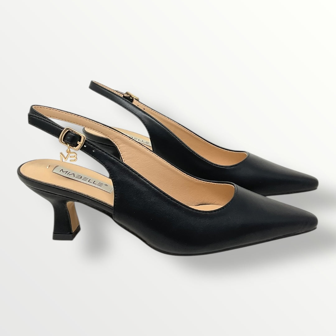 Chanel in pelle nero tacco 5cm di MIABELLE MB36 nero