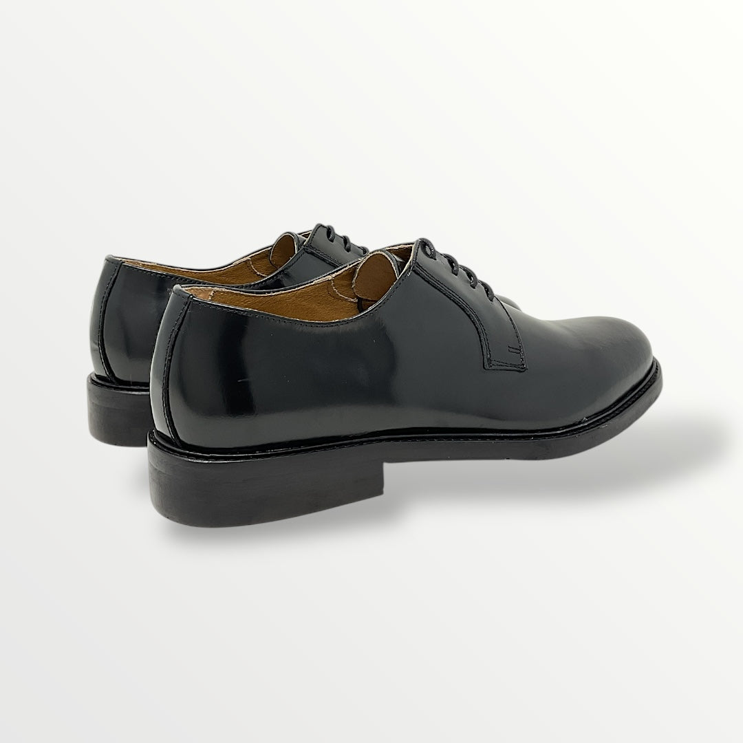 Derby pelle abrasivato lucido nero LP5800
