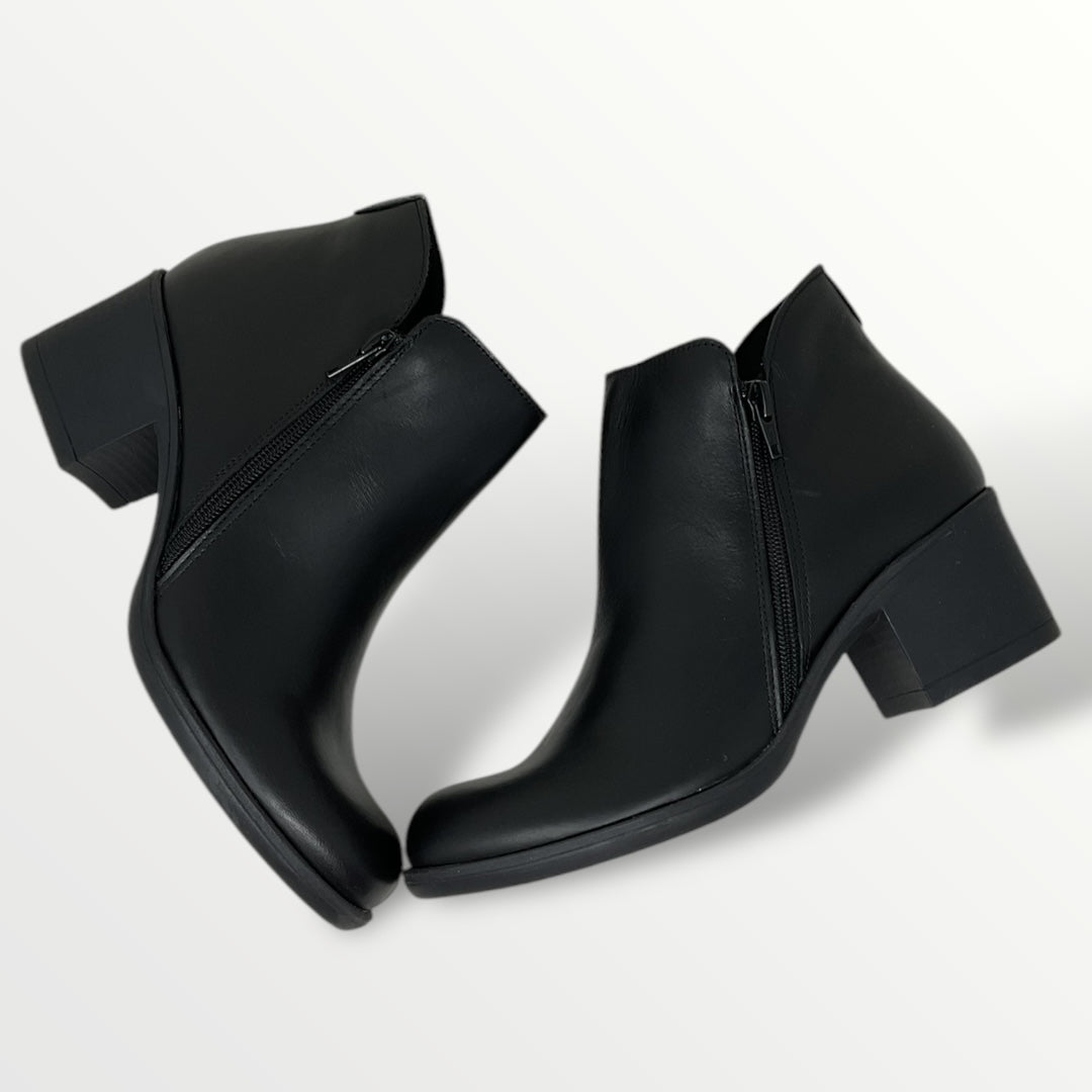 Tronchetto tacco 4cm pelle nero