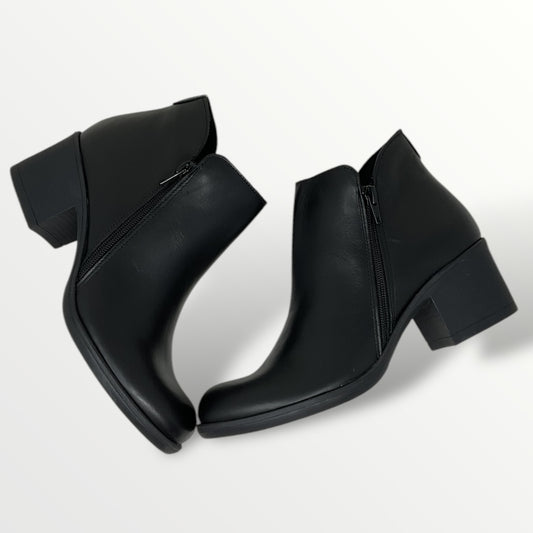 Tronchetto tacco 4cm pelle nero