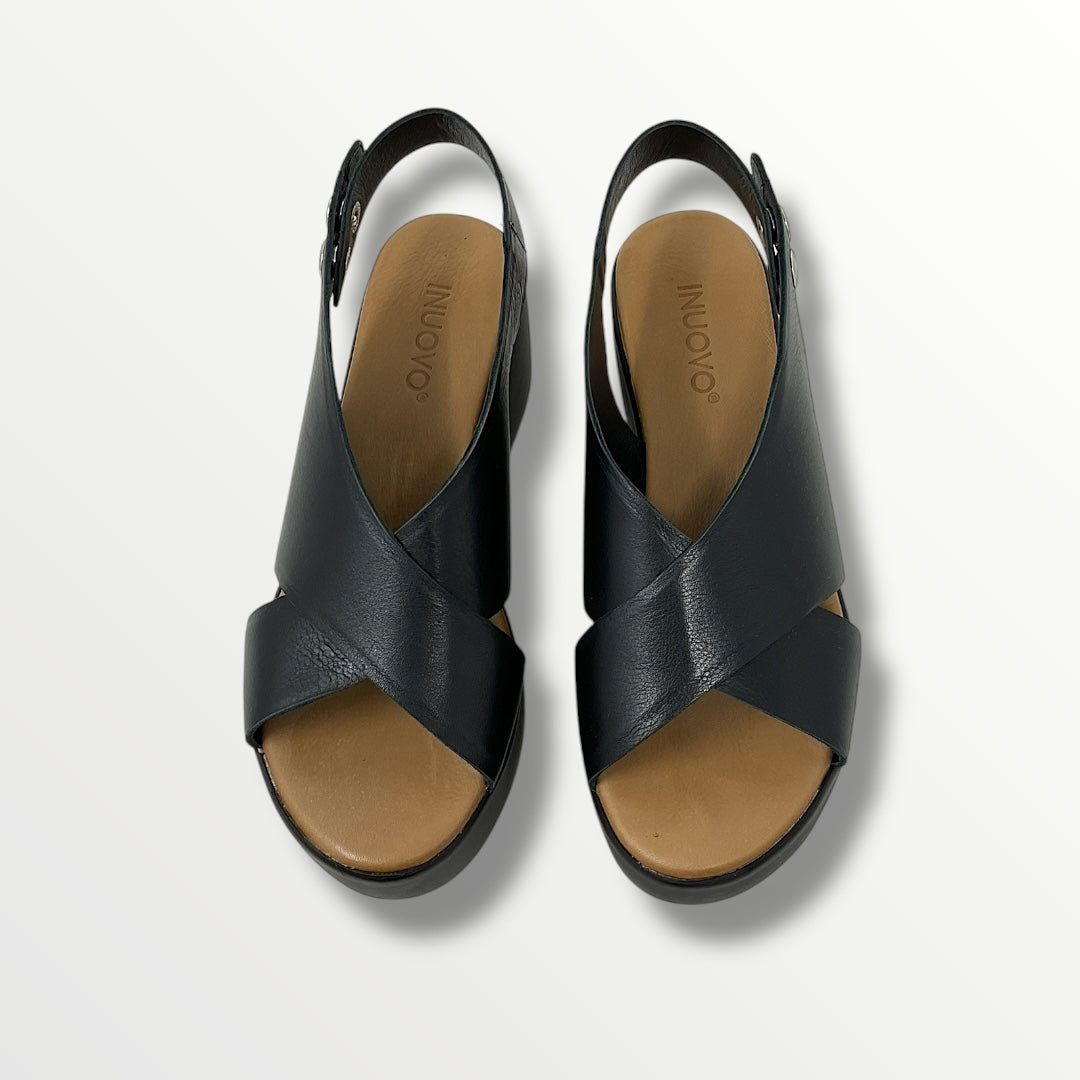 Sandalo i nuovi in pelle nero 123031 nero