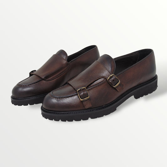 Monkstrap pelle legno