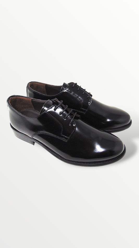 Scarpa derby liscia spazzolata nero