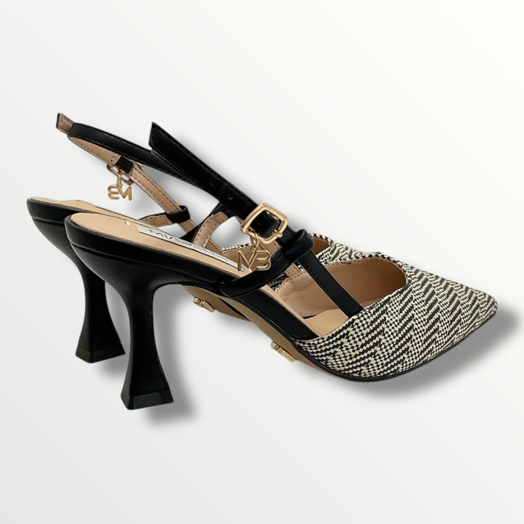 Chanel in rafia panna e nero di MIABELLE MB45 nero