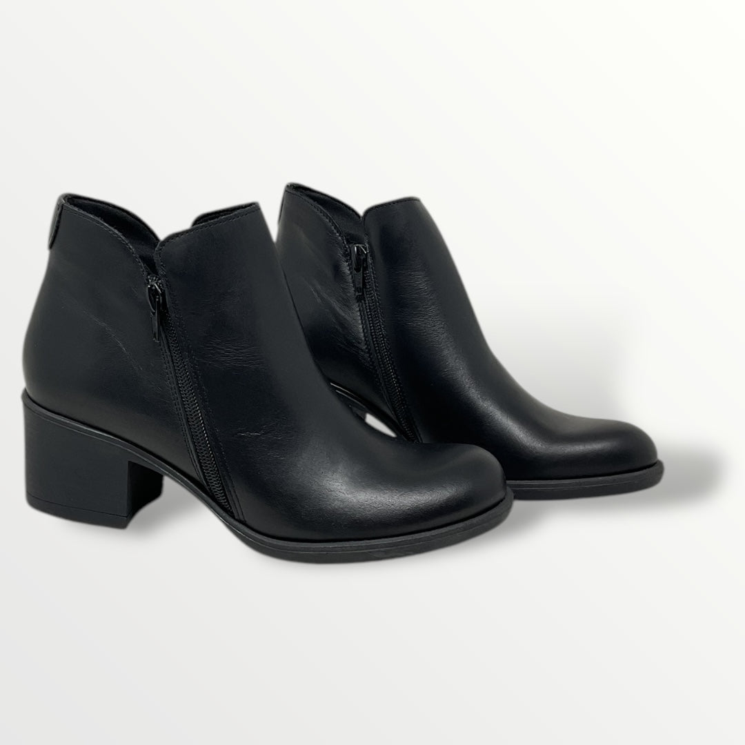 Tronchetto tacco 4cm pelle nero