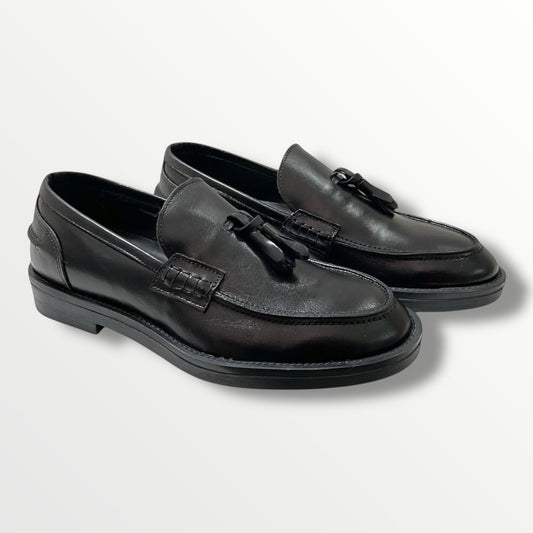 Mocassino pelle di vitello nero BB pelle nero