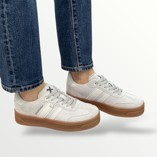 Sneakers camoscio grigio perla xty shoes 143644 grigio
