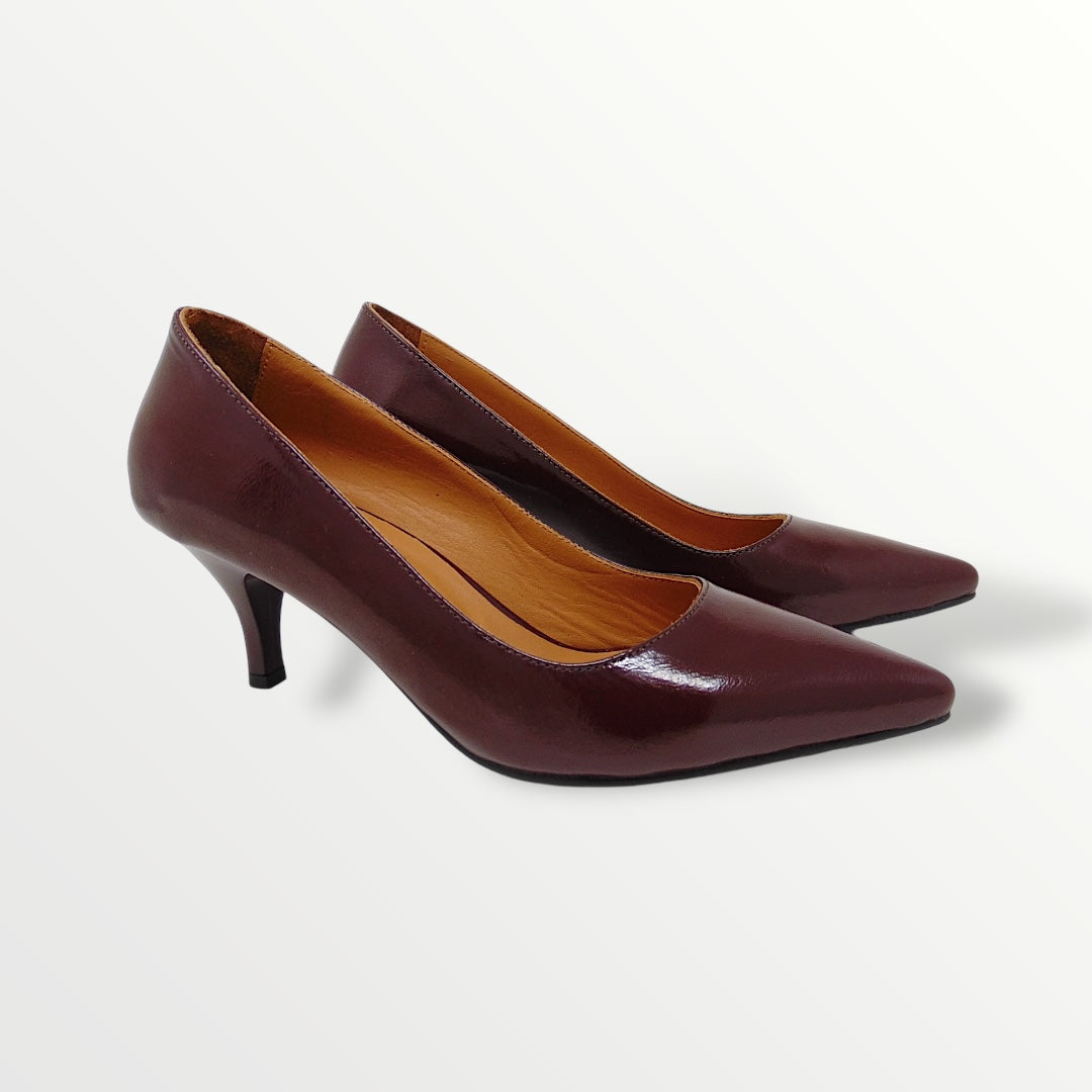 Decolletè vernice bordeaux