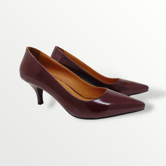 Decolletè vernice bordeaux