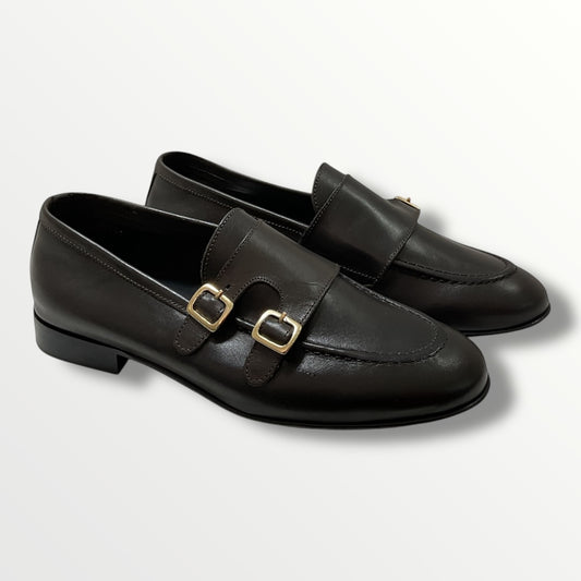 Mocassino modello monk-strap in nappa t.moro 027cu pelle t.moro