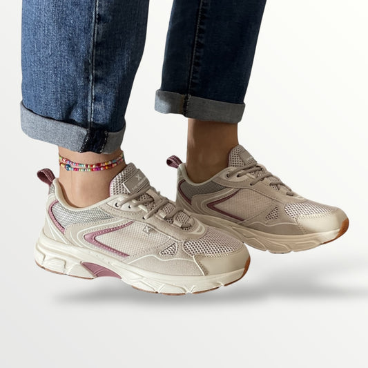 Sneakers xty beige e lilla 143621 beige