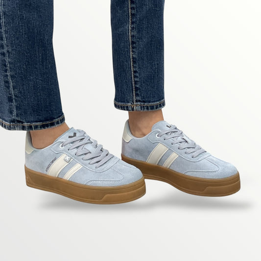 Sneakers donna camoscio celeste xty shoes 143644 celeste