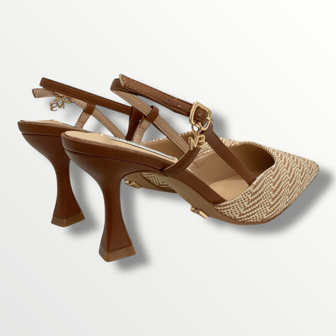 Chanel in rafia panna e cuoio di MIABELLE MB45 cuoio
